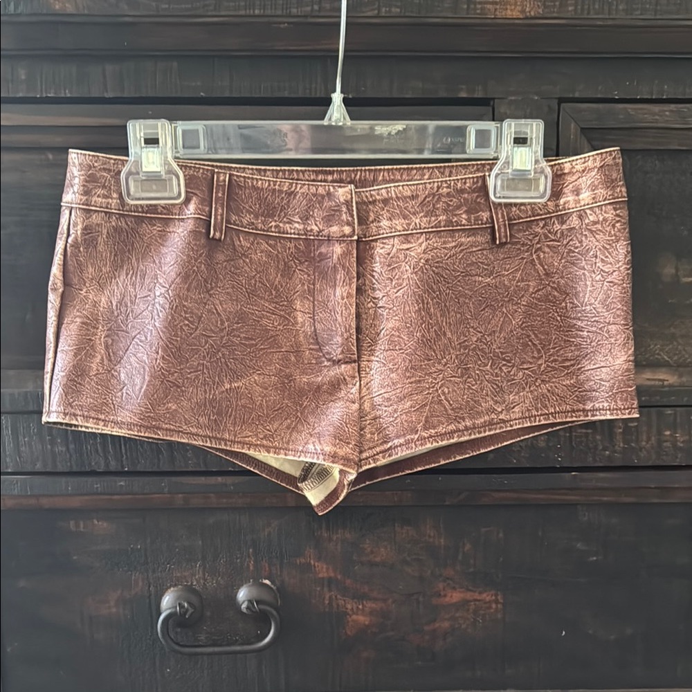 SHEIN Brown Shorts with Glamorous Sheen